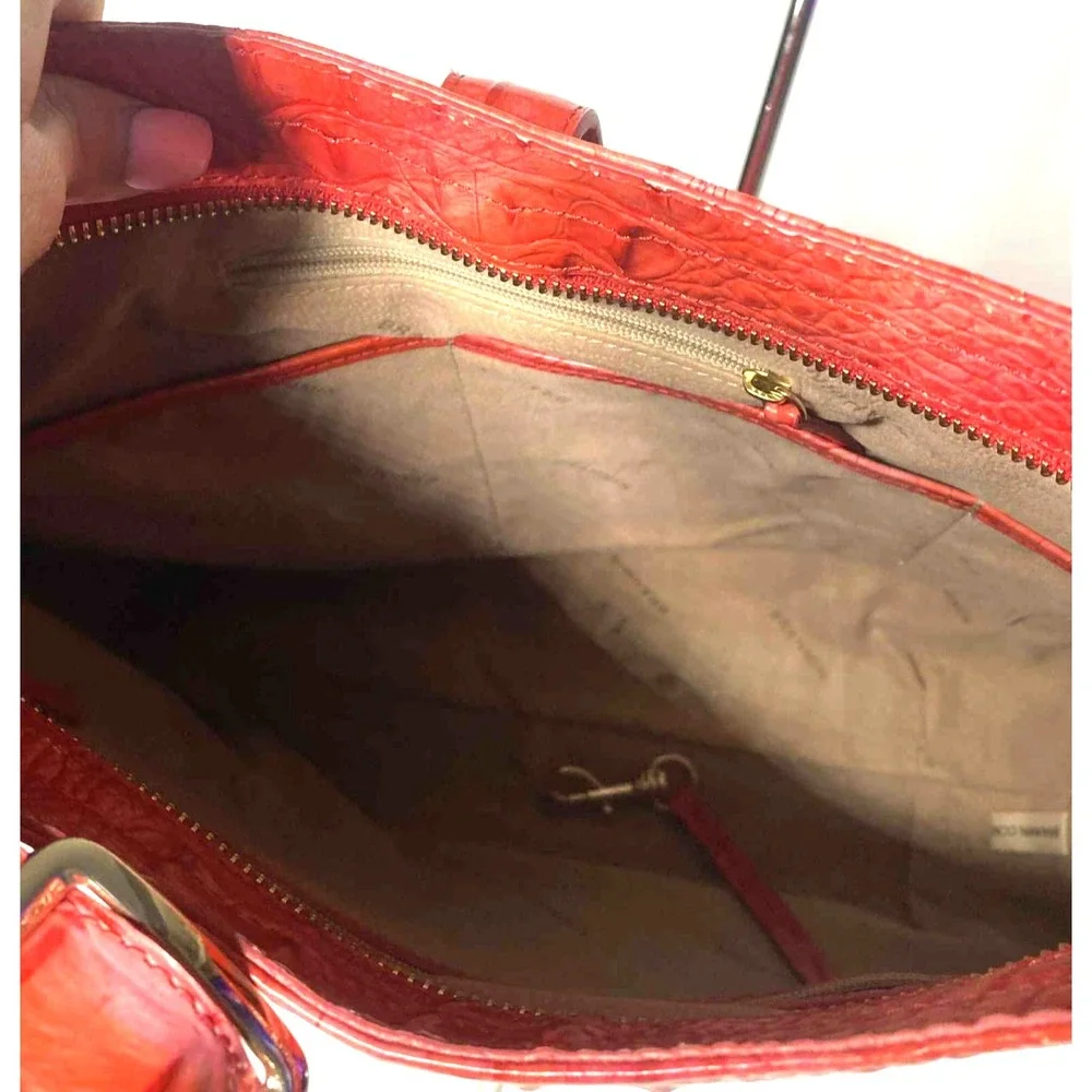 Brahmin color heat Johanna Melbourne shoulder bag croc leather hobo full zip‎
